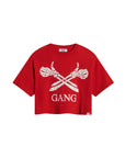 CROPPED GANG TEE / BANDANA RED