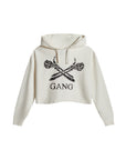 CROPPED GANG HOODIE / WHITE