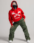 CROPPED GANG HOODIE / BANDANA RED