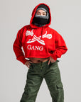 CROPPED GANG HOODIE / BANDANA RED
