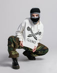 CROPPED GANG HOODIE / WHITE