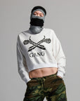 CROPPED GANG SWEATSHIRT / WHITE