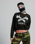 CROPPED GANG SWEATSHIRT / JET BLACK