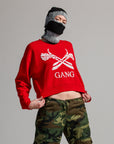 CROPPED GANG SWEATSHIRT / BANDANA RED