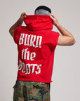 SLEEVELESS RAW GANG HOODIE / BANDANA RED