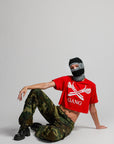 CROPPED GANG TEE / BANDANA RED