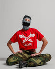 CROPPED GANG TEE / BANDANA RED