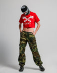 CROPPED GANG TEE / BANDANA RED