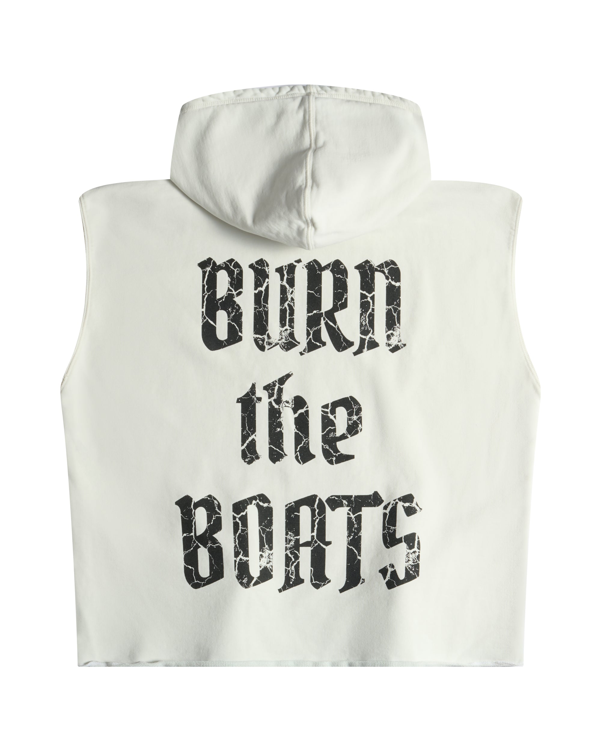 SLEEVELESS RAW GANG HOODIE / WHITE