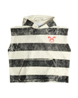 SLEEVELESS RAW GANG STRIPE HOODIE / BLACK & WHITE GANG STRIPE