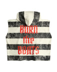 SLEEVELESS RAW GANG STRIPE HOODIE / BLACK & WHITE GANG STRIPE