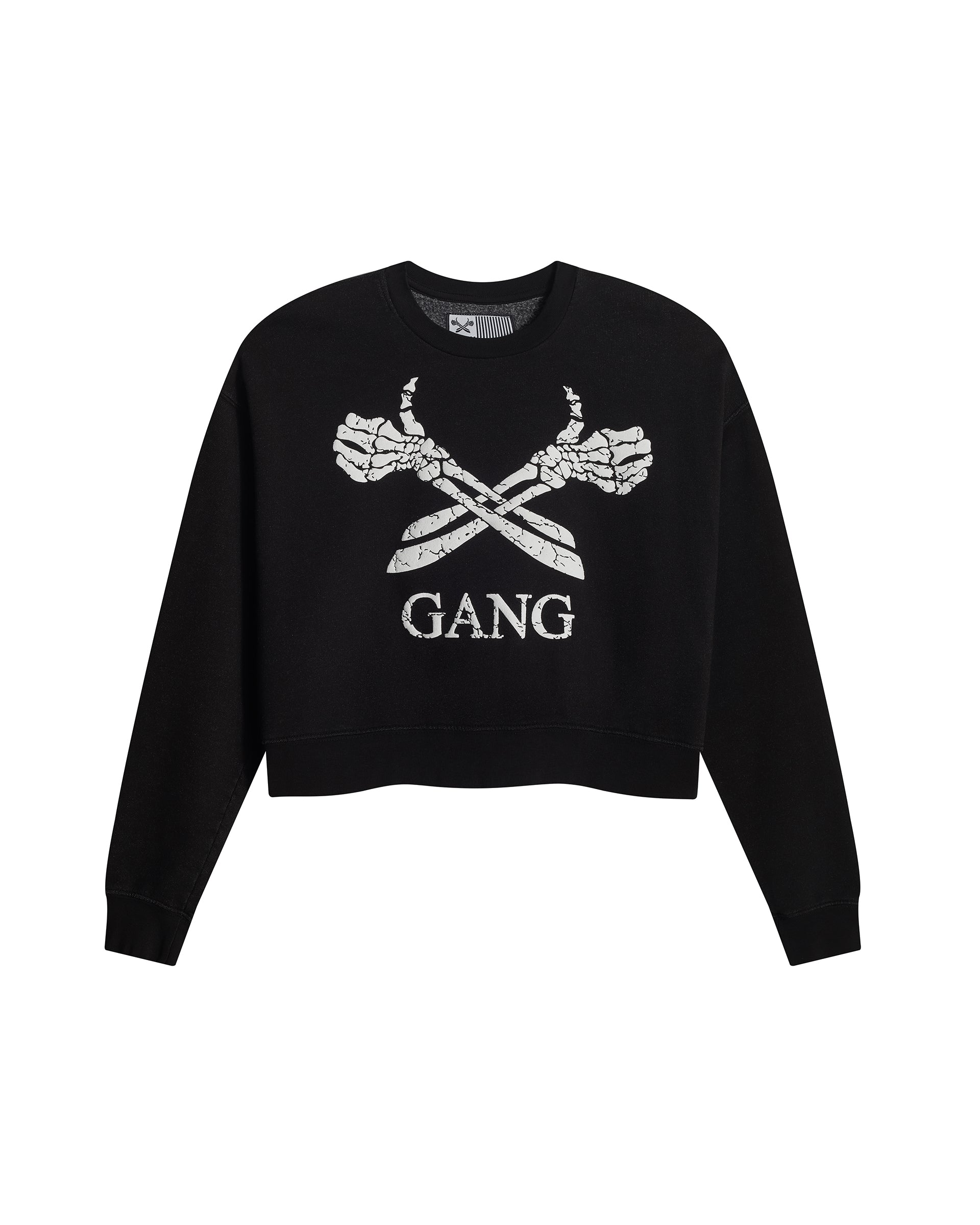 CROPPED GANG SWEATSHIRT / JET BLACK