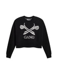CROPPED GANG SWEATSHIRT / JET BLACK