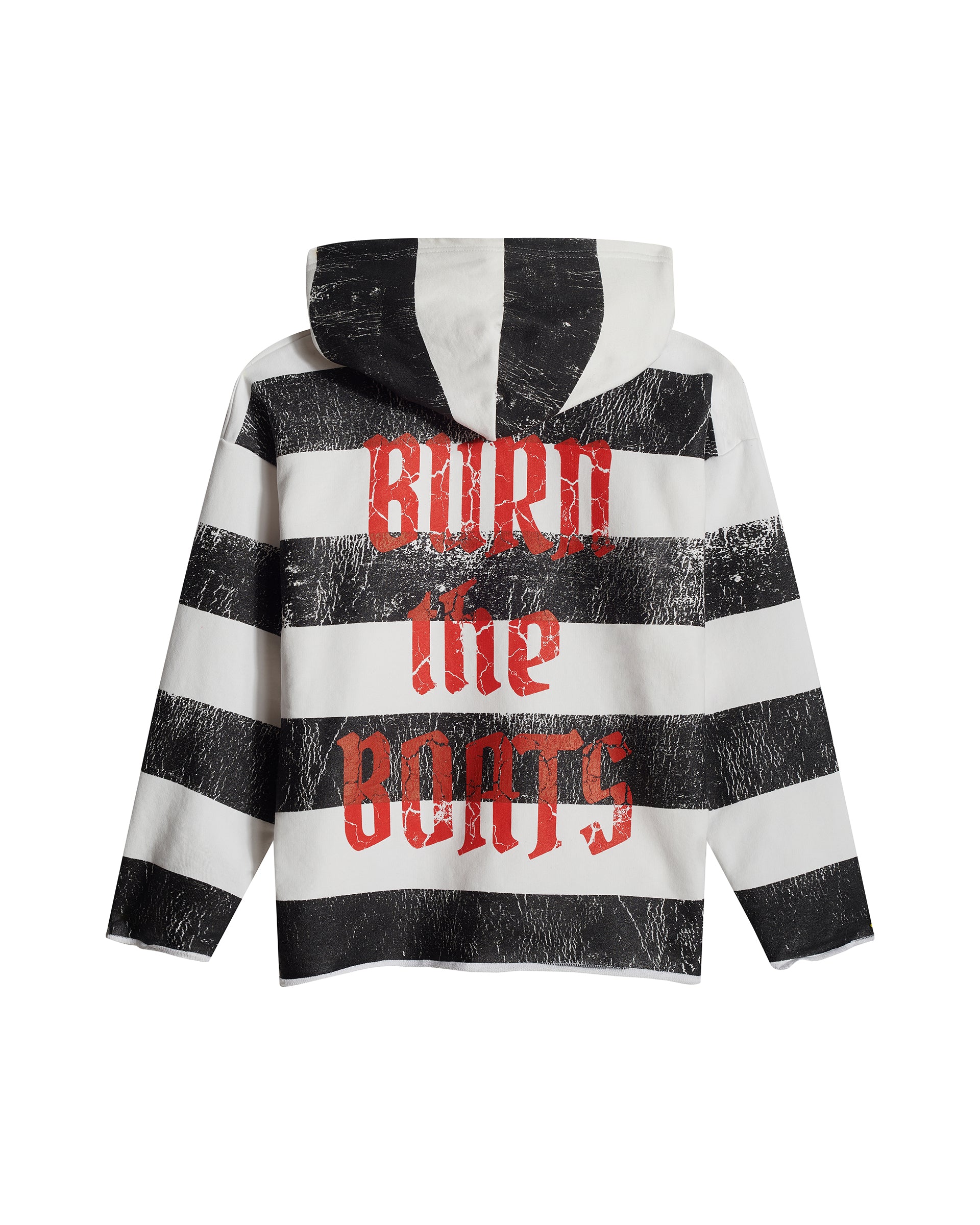 HEAVYWEIGHT RAW GANG STRIPE HOODIE / JET BLACK &amp; WHITE