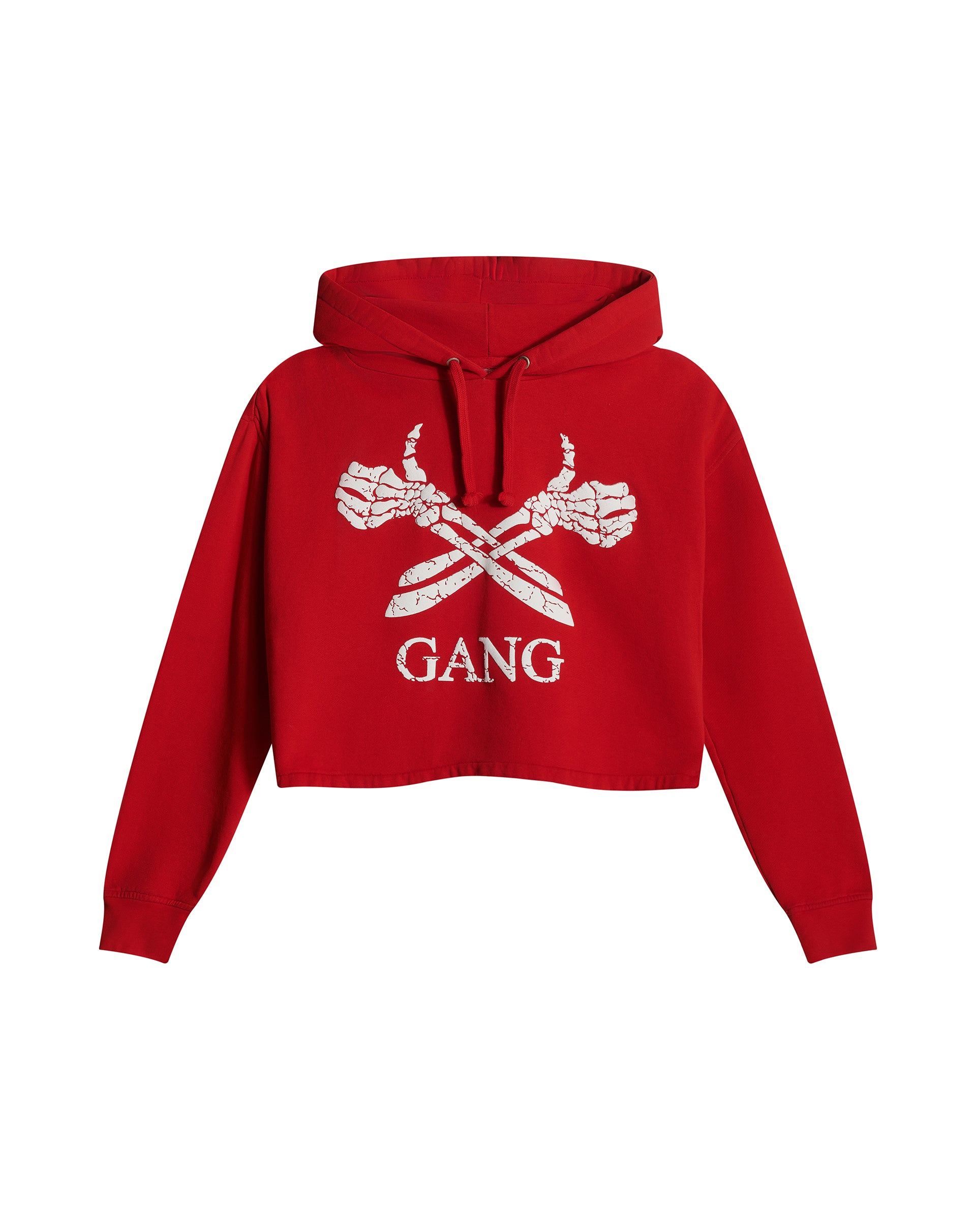 CROPPED GANG HOODIE / BANDANA RED