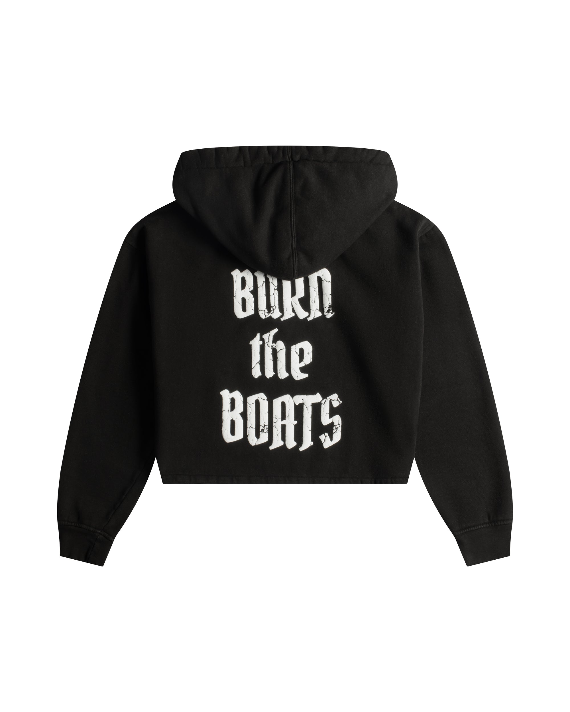 CROPPED GANG HOODIE / JET BLACK