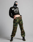 CROPPED GANG HOODIE / JET BLACK