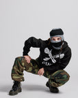 CROPPED GANG HOODIE / JET BLACK