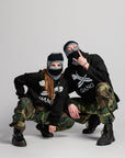 CROPPED GANG HOODIE / JET BLACK