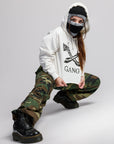 CROPPED GANG HOODIE / WHITE