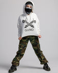 CROPPED GANG HOODIE / WHITE