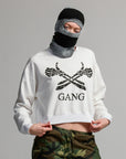 CROPPED GANG SWEATSHIRT / WHITE