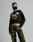 CROPPED GANG SWEATSHIRT / JET BLACK