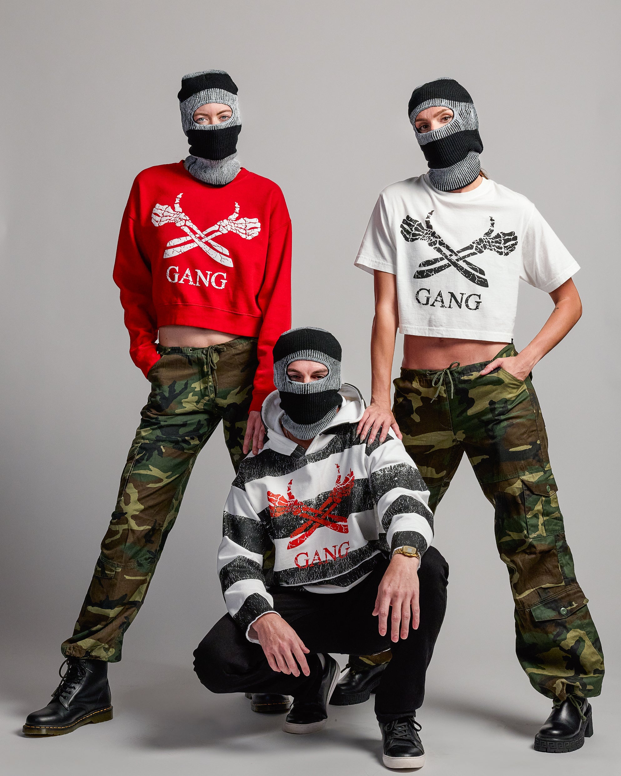 CROPPED GANG SWEATSHIRT / BANDANA RED