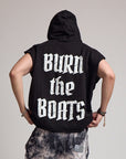 SLEEVELESS RAW GANG HOODIE / JET BLACK