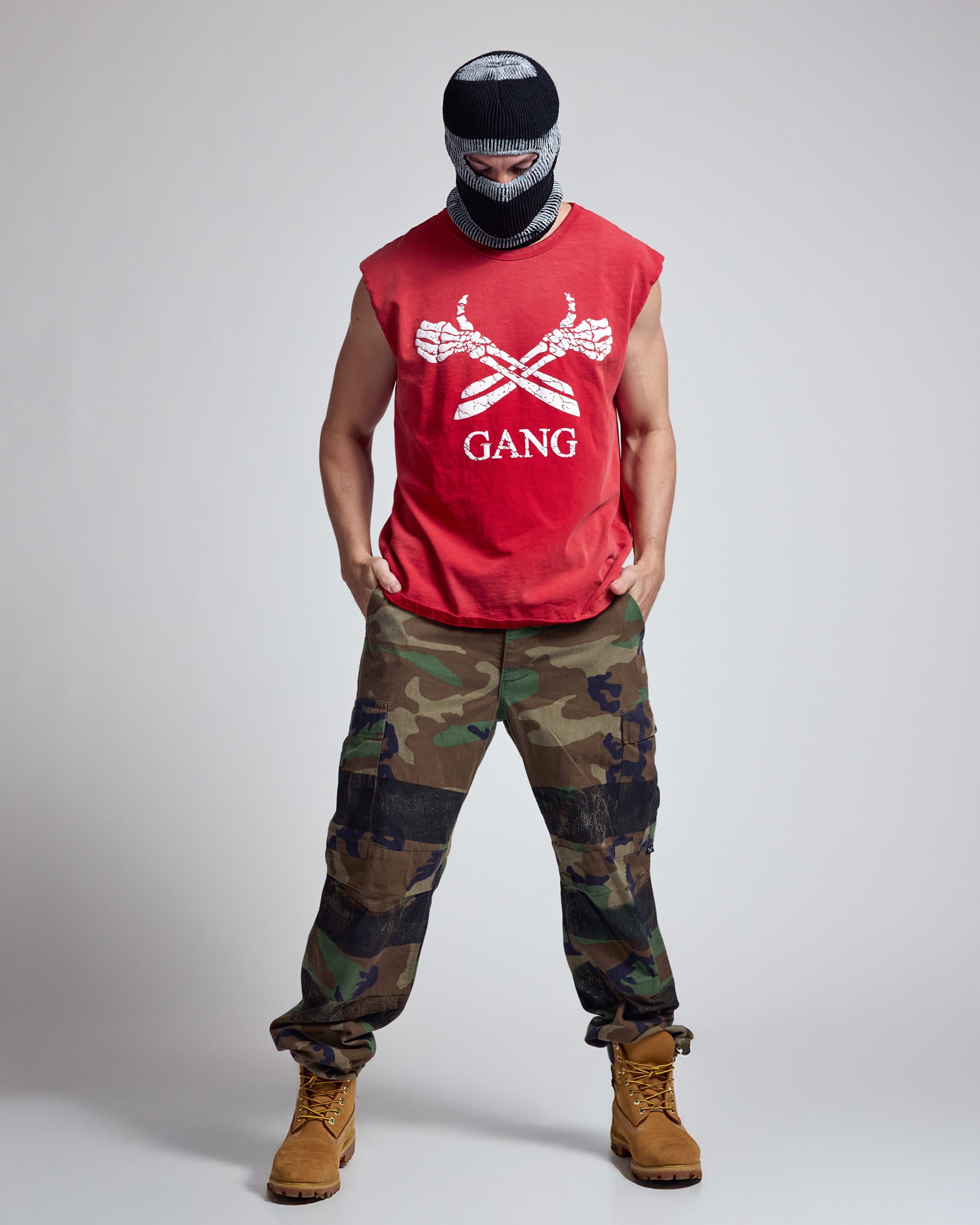 GANG MUSCLE TEE / BANDANA RED