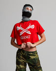 CROPPED GANG TEE / BANDANA RED