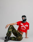 CROPPED GANG TEE / BANDANA RED